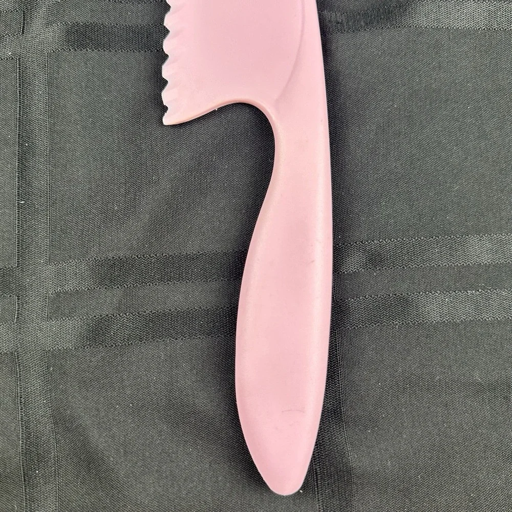 PAMPERED CHEF PINK NYLON KNIFE # 4462 Serrated NoBrown Lettuce Cookware Safe 12